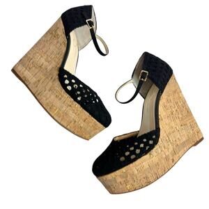 Jessica Simpson Marshela Black Brown Wedge Women Heels 8.5 Brand New With Box